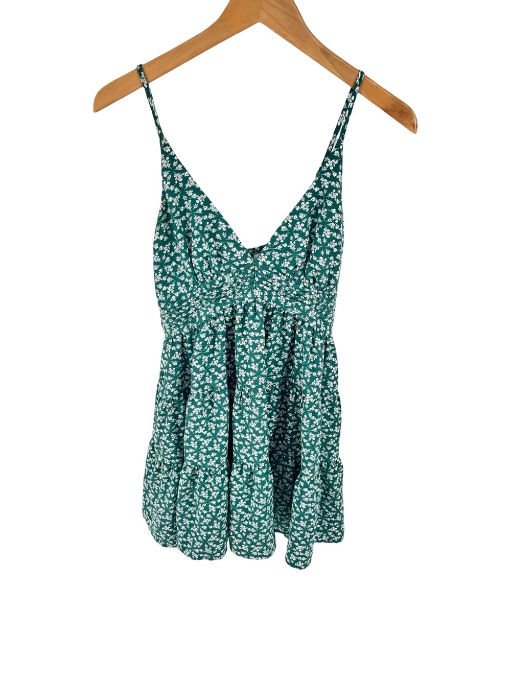Mooloola Green Floral Mini Dress Size 10 Cottagecore Babydoll Sundress - Picture 2 of 9